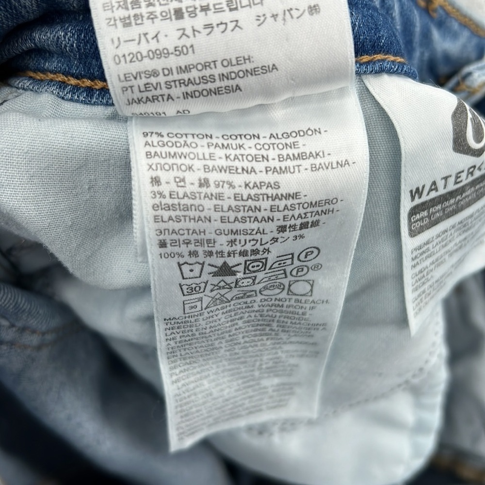 Levi's 721 Premium Denim Big E High Rise Skinny Jeans - Medium Wash - 28 - Picture 10 of 10